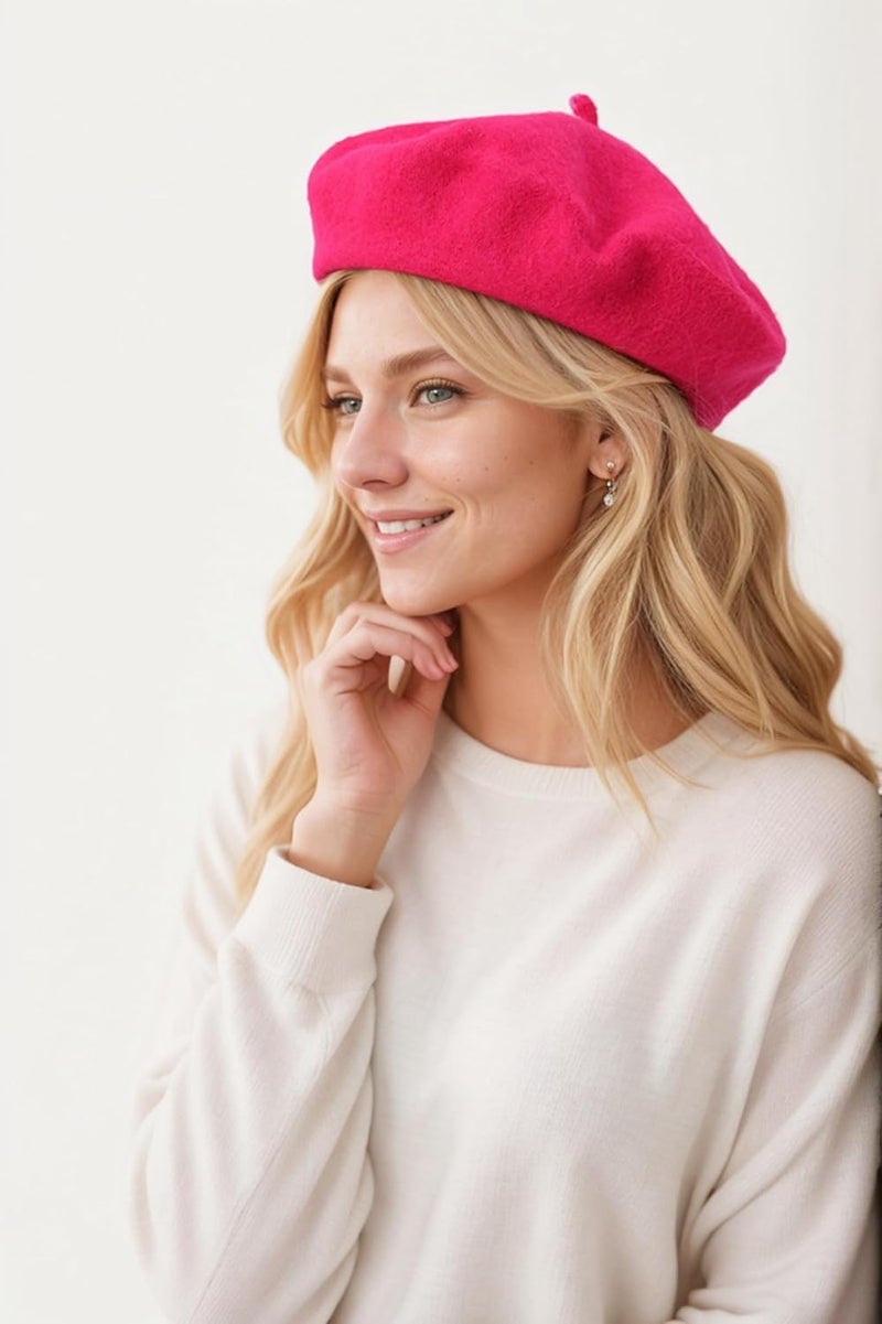 EGANO Women's ​​Beret Hats​​ - French Wool Blend Winter Cap, 70% Wool All-Season Soft ​​Beret Hats for Women​​ (Multi-Color)​ - Image 4